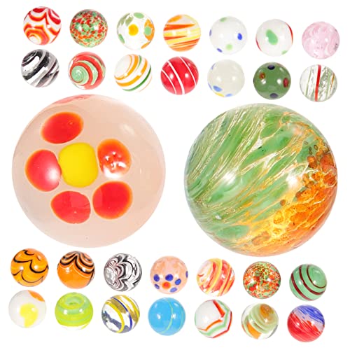 Beaupretty 30 Stück Teiliges Runde Glasmurmeln Handgefertigte Glasperlen Dekorative Murmeln für Jahre Robustes Material Aquarium Deko von Beaupretty