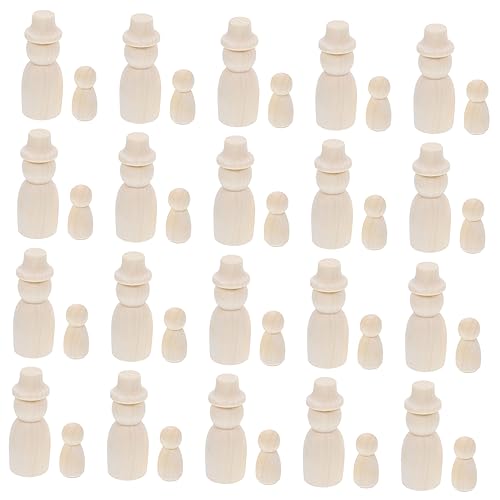 Beaupretty 30 Stück Teiliges Unbemalte Holzpuppen zum Bemalen DIY Bastelset für Natürliche Holzfiguren mit Kreativem Design Handwerksmaterial für Jungen und Mädchen um Hand Auge Koordination von Beaupretty