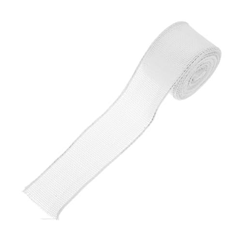 Beaupretty 4 Rollen Drahtbogen thematisiert Dekorative Bänder Stoffband drinnen Handwerk Winterhochzeitsband Bänder zum Basteln Baumwollband Geburtstagsband Weihnachtsbaumbänder Leinen Weiß von Beaupretty