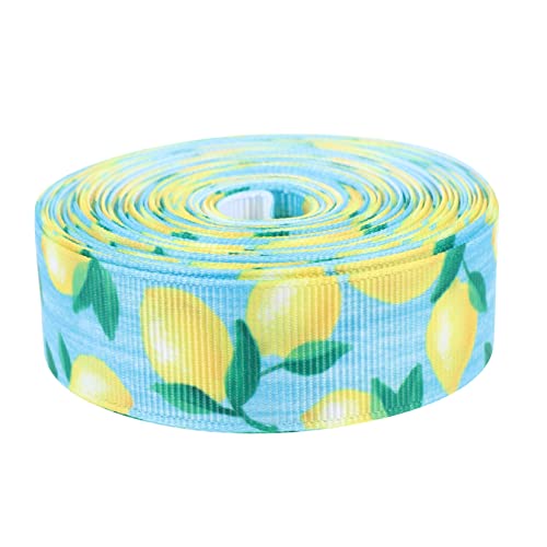 Beaupretty 4 Rollen Fruchtmuster Dekorationsband Zitronen Grosgrain Geschenkband Yards für Party und Geschenkdeko Hochwertiges Anpassen von Beaupretty
