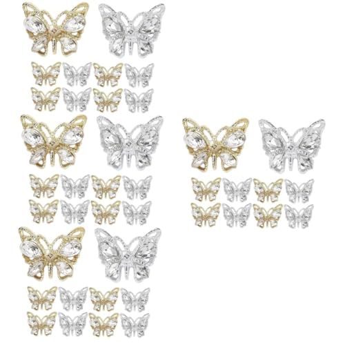 Beaupretty 4 Sätze Schmetterlings Charms Funkelnde Schmetterlinge Für Diy Nagelkunst Nail Art Dekoration Für Langlebig Und Auffällig 10 Stück * 4 von Beaupretty