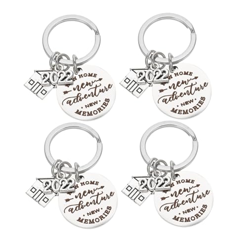 Beaupretty 4 Stück Edelstahl Schlüsselanhänger Hauswarming Robuste Schlüsselringe mit Einzigartigem Design Langlebige Schlüsselanhänger für Taschen und Kleine Partygeschenke von Beaupretty
