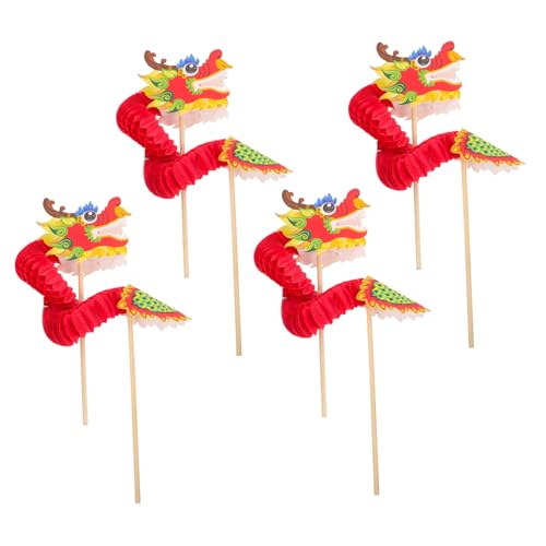 Beaupretty 4 Stück Großes Chinesisches Neujahrs-Origami- Handliches Bastelmaterial Leichte Papier-drachen-dekoration für Foto-requisiten und Festtagsfeiern von Beaupretty