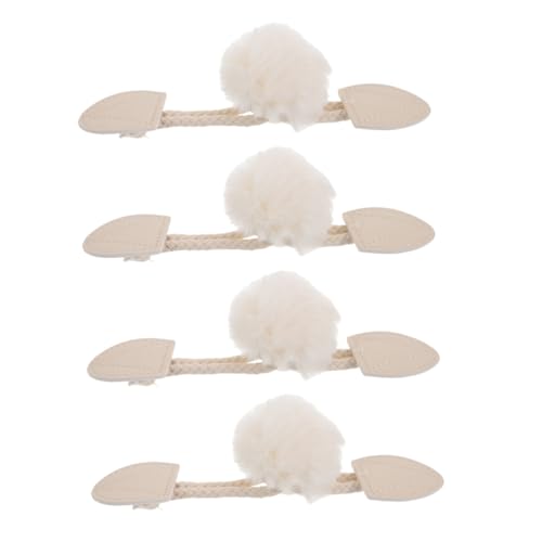 Beaupretty 4 Stück Mantel Flacher Knopf aus Metall Knebelverschluss annähen Knöpfe zum Stricken Knebelverschlüsse zum Nähen Knöpfe für Jacken Schaltfläche umschalten Pu Beige von Beaupretty