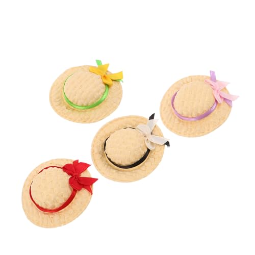 Beaupretty 4 Stück Puppen Dekohut Handgefertigt Mini Hut Winziger Puppenhut Handgefertigter Puppenhut Winziger Sombrero Puppenmütze Miniatur Strickmütze Puppen Mini Zylinder Winzige von Beaupretty