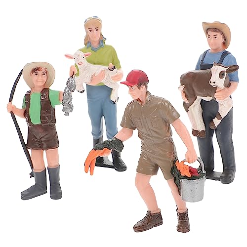 Beaupretty 4 Stück Teiliges Bauernhof Figuren aus Robustem Material Statische Farmer Charaktermodelle zur Kuchendekoration Realistische Miniatur Figuren für Spiele Sandtisch und Farm von Beaupretty
