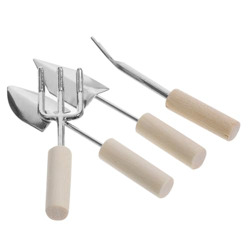 Beaupretty 4 Stück Teiliges Mini Gartenwerkzeug Set für Puppenhäuser Realistisches Zubehör mit Mini Gießkanne und Gartenaccessoires für Kreative Dekorationen von Beaupretty