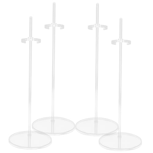 Beaupretty 4 Stück Teiliges Puppenständer aus Transparentem Kunststoff mit Rutschfester Basis Stabilem Doll Support und Vielseitigem Display Halter für Actionfiguren und Sammlerpuppen von Beaupretty