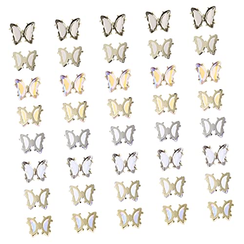 Beaupretty 40 Stück Teiliges Schmetterling Nageldekor Bunte Strass Schmetterlinge aus Langlebige DIY Nail Ornaments für Nagelkunst Party und Alltagsschmuck von Beaupretty
