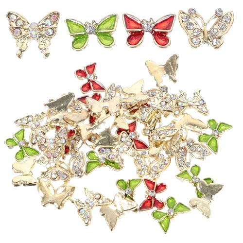 Beaupretty 40 Stück Teiliges Schmetterling Nail Charms Glitzersteine Nägel Nagelkunst DIY Nageldekorationen für Weihnachten Hochzeit Party Nail Art Zubehör von Beaupretty
