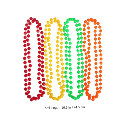 Beaupretty 48 . Teiliges Neon Halsketten Mehrfarbige Kunststoffperlen Langlebig Wiederverwendbar Leuchtende Jahre Party Accessoires für Frauen für Mottopartys Tanz und Karnevalsfeiern von Beaupretty