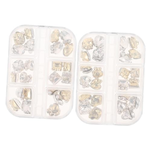 Beaupretty 48 Stück Nail Art Dekoration Glas Strasssteine Nagel Glas Strasssteine Nageldekoration Juwelen Nageldekorationen Nail Art Aufkleber Juwelen Metall von Beaupretty