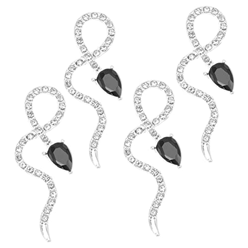 Beaupretty 4Stücke Schlangen Nail Art Maniküre Dekorationen Nagelornamente für DIY Nageldesign Glänzende Schlangennageldekorationen für Zuhause von Beaupretty