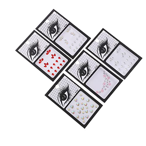 Beaupretty 5 Blätter Teiliges Set Selbstklebende Strasssteine für Gesicht Nägel Glitzernde DIY Schmucksteine für Make Up Körper Kleidung Party Bühnenauftritte Vielseitig Einfach Anzuwenden von Beaupretty