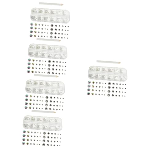 Beaupretty 5 Sätze Flatboden -Diamantnagelschmuck Kunst Charms für Nagelzubehör Nail Strass-Kit UV Wohnung Nagel-Strasssteine ​​und Edelsteine winzige Nageledelsteine Anhänger für Nägel Glas von Beaupretty