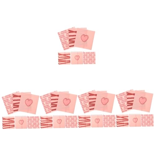 Beaupretty 5 Sätze Papiertüten Mit Herzen Und Englischem Text Vielseitige Snackbeutel Für Plätzchen Süßigkeiten Und Für Partys Und Dekorationen 30 Stück * 5 von Beaupretty