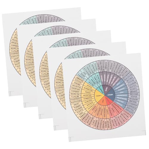 Beaupretty 5 Stück Teiliges Emotion Wheel Sticker aus Papier Langlebig Haftend Bunte Muster Kreative Feeling Wheel Aufkleber für Laptop Handy Tagebuch Koffer Geeignet für Laptop Reisekoffer von Beaupretty