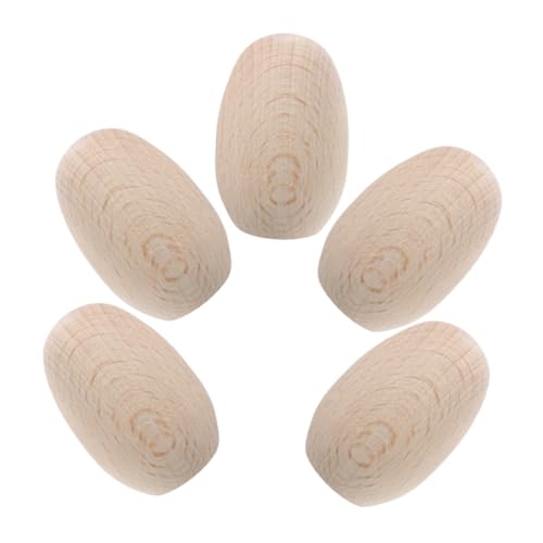 Beaupretty 5 Stück Teiliges Holz Ostereier zum Bemalen Miniatur Dekofiguren aus Holz Einzigartige Blanko Eier für DIY Kreative Handarbeit für Frühling Wohnzimmer Kindergarten und Büro von Beaupretty