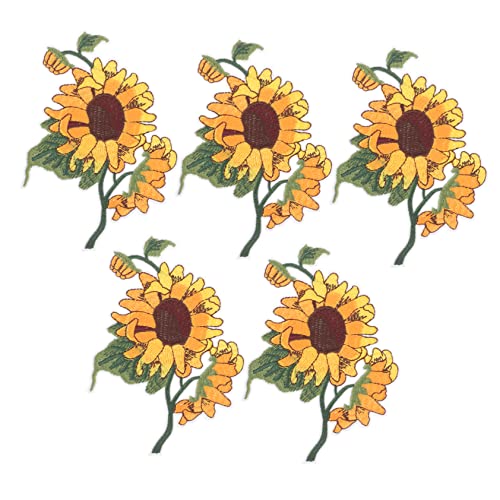 Beaupretty 5 Stück Teiliges Sunflower Bügelapplikationen Bunte Gestickte Stoffpatches für Kleidung Rucksäcke und Dekoration zur Reparatur und Verschönerung von Textilien von Beaupretty