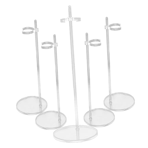 Beaupretty 5 Stück Verstellbare Transparente Puppenständer aus Stabilem Doll Support Stands mit Dickem Rundfuß für Sicheren Halt Geeignet als Doll Bracket Organizers für Display und von Beaupretty