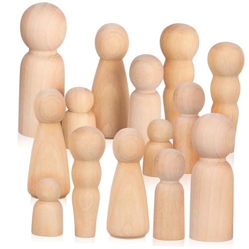 Beaupretty 50 Stück DIY Holzpuppen zum Bemalen Kompakte Unvollendete Holzfiguren für Kreative Bastelprojekte Vielseitige Peg Dolls in Verschiedenen Stilen für Dekoration und Handarbeiten von Beaupretty