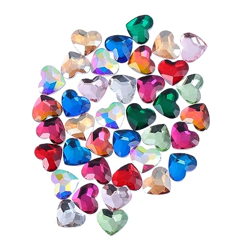 Beaupretty 50 Stück Herzform Nail Rhinestones Nail Art Charms Nagel Schmuck Strasssteine DIY Zubehör für Maniküre und Nageldesign Bunte Farbmischung Geeignet für Kurze und Lange Nägel von Beaupretty
