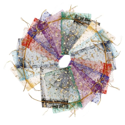 Beaupretty 50 Stück Kleine Organzasäckchen mit Kordelzug Geschenktüten für Hochzeiten Partys Schmuck und Süßigkeiten von Beaupretty