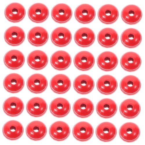 Beaupretty 50 Stück Lippe Holzperlen Urlaubsperlen Valentinsperlen für Armbänder süße Herzperlen Handwerk des Valentinstags Basteln mit Zuckerstangen Holzperlen für Handwerk Glücksperlen rot von Beaupretty