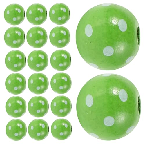 Beaupretty 50 Stück Punkt Holzperle Kleine Holzperlen St. Patrick's Day Spacer Perlen Chrsitmas Holzperlen weihnachtliche Holzperlen Valentinstag Holzperle Green von Beaupretty