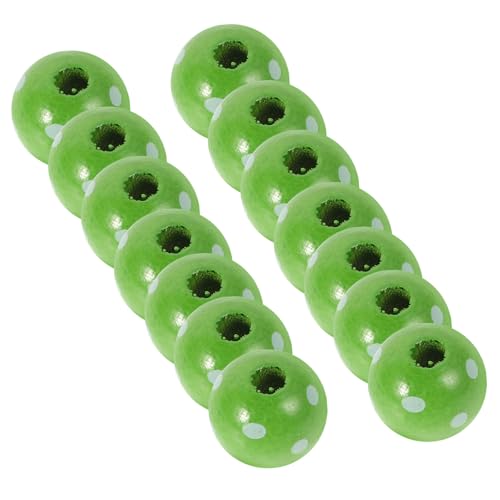 Beaupretty 50 Stück Punkt Holzperle Weihnachtliche Holzperlen Valentinstag Holzperle St. Patrick's Day Spacer Perlen Chrsitmas Holzperlen Kleine Holzperlen Grün von Beaupretty