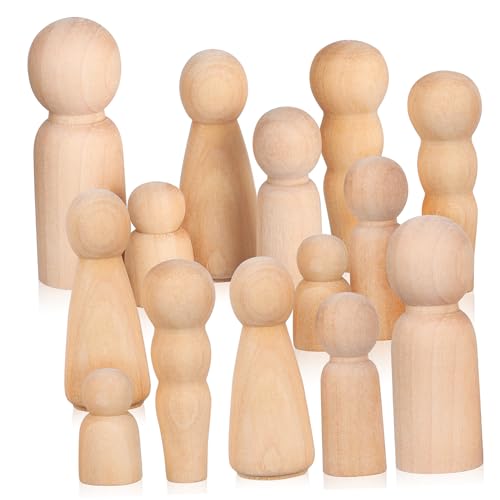 Beaupretty 50 Stück Teiliges Holz Peg Dolls zum Bemalen Glatte Oberfläche Stabile DIY Holzfiguren für Erwachsene Vielseitige Bastelideen Langlebige Holzpuppen für Kreative Dekoration von Beaupretty