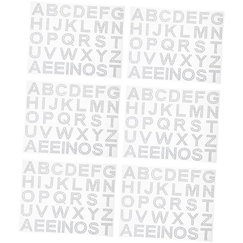 Beaupretty 6 Blätter Acryl Strass Buchstaben Aufkleber DIY Bling Schmuck Sticker für Handy Kleidung Taschen und Scrapbook Dekoration Selbstklebend Funkelnd Vielseitig Einsetzbar von Beaupretty