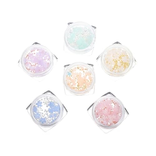 Beaupretty 6 Boxen Nagel Charms Blumen Nail Art Dekoration Resin Nagel Schmuck Farbwechsel bei Licht DIY Nail Art Zubehör für Damen von Beaupretty