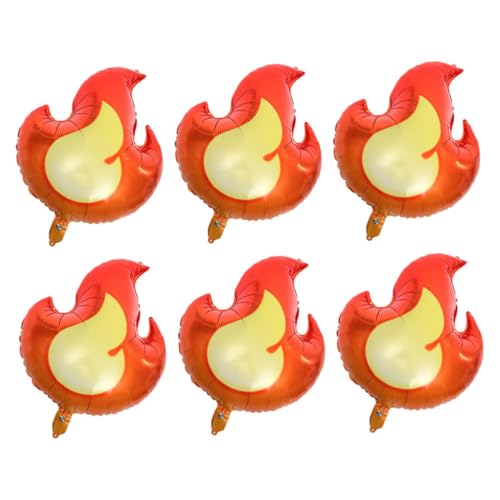 Beaupretty 6 Stück Flammenballons Feuerwehr Themen Folienballons für Jungen Geburtstagsfeiern Aluminiumfolie Kreative Flammenform Dekoration für Partys und Fotos von Beaupretty