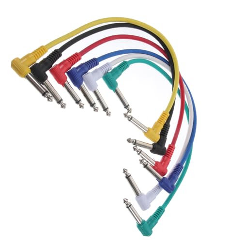 Beaupretty 6 Stück Gitarren Effektkabel Patchkabel für Gitarre Bass Mixer und Effekte ca Farblich Gemischt Langlebig und Praktisch von Beaupretty