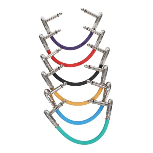 Beaupretty 6 Stück Gitarren Patchkabel für Effekte PU Kabel mit Vergoldeten Steckern Stabiler für Gitarren und Mischpulte von Beaupretty