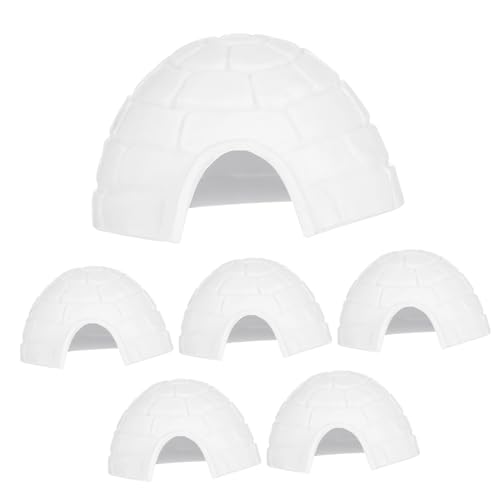 Beaupretty 6 Stück Mini Igloo Figuren Teiliges Iglu Deko aus Hochwertigem für Lustige Tischdeko und Kreative Heimdekoration für Winterdioramen von Beaupretty