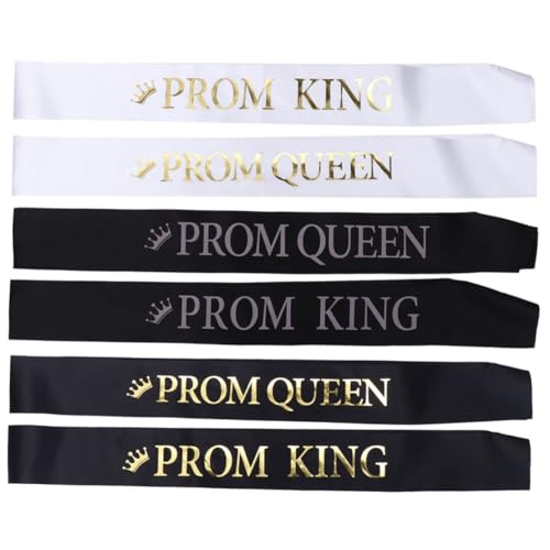 Beaupretty 6 Stück Teiliges Graduation Schulterband Prom King Queen Etikette Bänder Bunte Party Supplies für Männer Frauen Vielseitig Verwendbar als Festliche Foto Requisiten und von Beaupretty