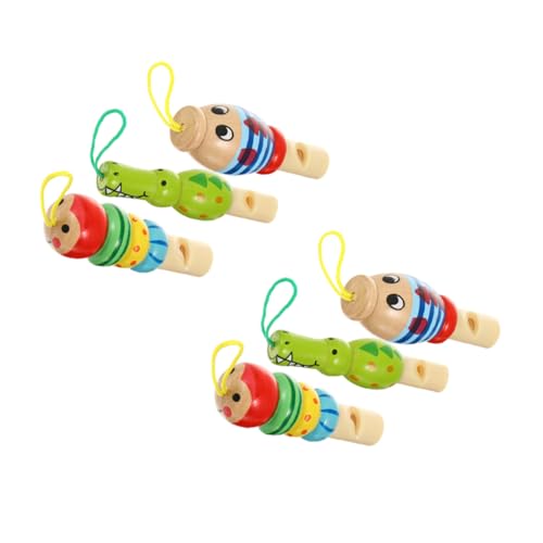 Beaupretty 6 Stück Teiliges Holzpfeifen Set mit Niedlichen Tiermotiven Kindersicheres Trillerpfeifen für Junge Mädchen und Kleinkinder Glatte Oberfläche Pädagogisches Freizeitspielzeug von Beaupretty