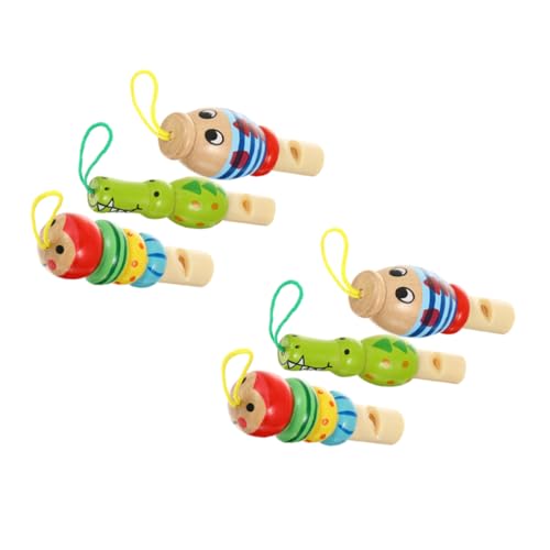 Beaupretty 6 Stück Teiliges Holzpfeifen für Süße Tierform Pfeifen ohne Scharfe Kanten Leichte Sichere Babyspielzeuge als und Pädagogisches Zubehör von Beaupretty