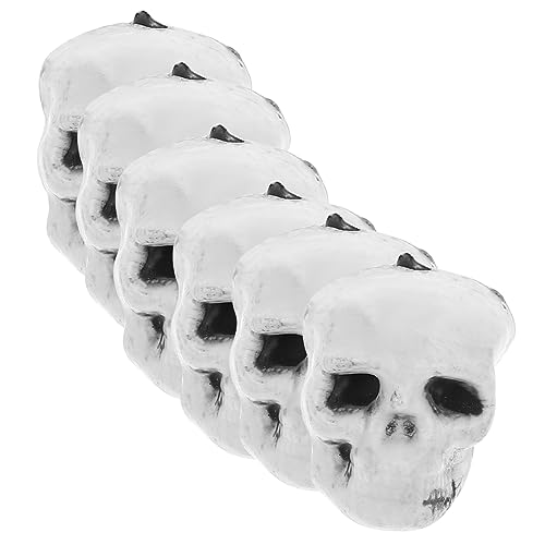 Beaupretty 6 Stück Teiliges Miniatur Skelettkopf aus Realistische Halloween Tischdekoration Leichte Grusel Requisiten für Party Spukhaus Heimdekoration von Beaupretty