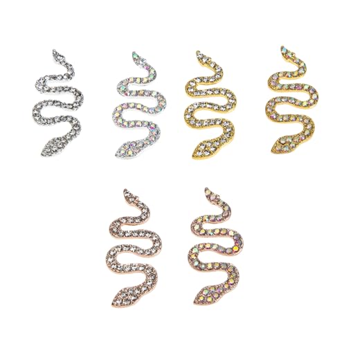Beaupretty 6 Stück Teiliges Nail Charms Schlangenform Nageldekorationen aus Metall Silber Gold Roségold mit Weißen und Ab Strasssteinen für Maniküre DIY Nail Art Zubehör Beaupretty 6 Stück Teiliges Nail Charms Schlangenform Nageldekorationen aus Metall Silber Gold Roségold mit Weißen und Ab Strasssteinen für Maniküre DIY Nail Art Zubehör von Beaupretty