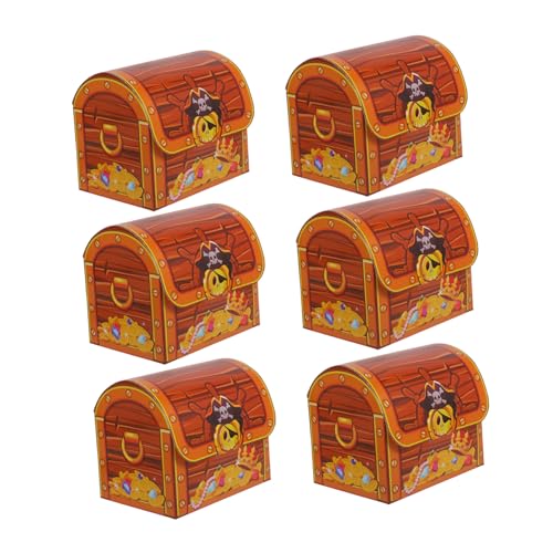 Beaupretty 6 Stück Teiliges Piraten Schatzkisten Leichte Süßigkeiten Geschenkboxen für Halloween Geburtstag Partydeko für Bonbons Kleine Geschenke Praktische Mitgebsel Verpackung von Beaupretty