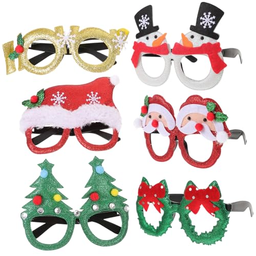 Beaupretty 6 Stück Teiliges Weihnachtsbrillen Leichtem Bunte Partybrillen mit Weihnachtsbaum- Schneemann Weihnachtsmann-motiven Wiederverwendbar als Foto-requisiten für Weihnachtsfeiern und Beaupretty 6 Stück Teiliges Weihnachtsbrillen Leichtem Bunte Partybrillen mit Weihnachtsbaum- Schneemann Weihnachtsmann-motiven Wiederverwendbar als Foto-requisiten für Weihnachtsfeiern und von Beaupretty