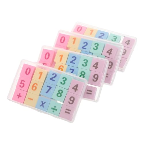 Beaupretty 60 Stück Mathe Radiergummi mit Zahlenmuster für Schulbelohnungen Partygeschenke und Kreative Lernspiele im Klassenzimmer von Beaupretty