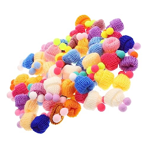 Beaupretty 60 Stück Mini Strickmützen für DIY Basteln Puppenhüte aus Weichem Garn Kleine Häkelmützen als Dekoration für Puppen Haus Foto Requisiten und Geschenkideen Zufällige Farbe von Beaupretty