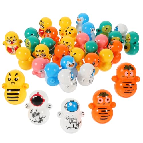 Beaupretty 60 Stück Mini Tumbler Set Bunte Tierfiguren aus Kunststoff für Mitgebsel Tischdekoration oder Geburtstagsgeschenk Zufällige Farben Zufällige Farbe Zufällige Farbe von Beaupretty