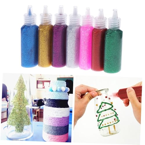 Beaupretty 7 Stück Glitzer Kleber Set für Teiliges DIY Bastelzubehör Rot Gold Blau Grün Silber für Holzhandwerk Papierbasteln und Kreative Projekte von Beaupretty