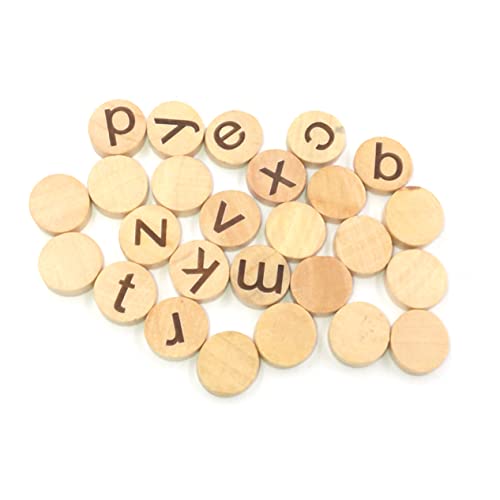 Beaupretty 78 Stück Kleine Holzbuchstaben Runde Holzscheiben Dekorative Alphabet Patches für Handarbeiten und Bildungsprojekte von Beaupretty