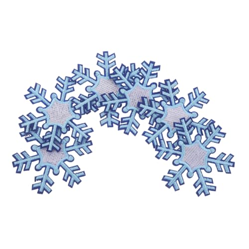 Beaupretty 8 Stück Schneeflocke Stickstoffpatz Aufnäher mit Schneeflockenstickerei Flicken aufnähen Gestickte Aufnäher Schneeflocke Schneeflocken-Patches aufnähen Kleidungsflicken Himmelblau von Beaupretty